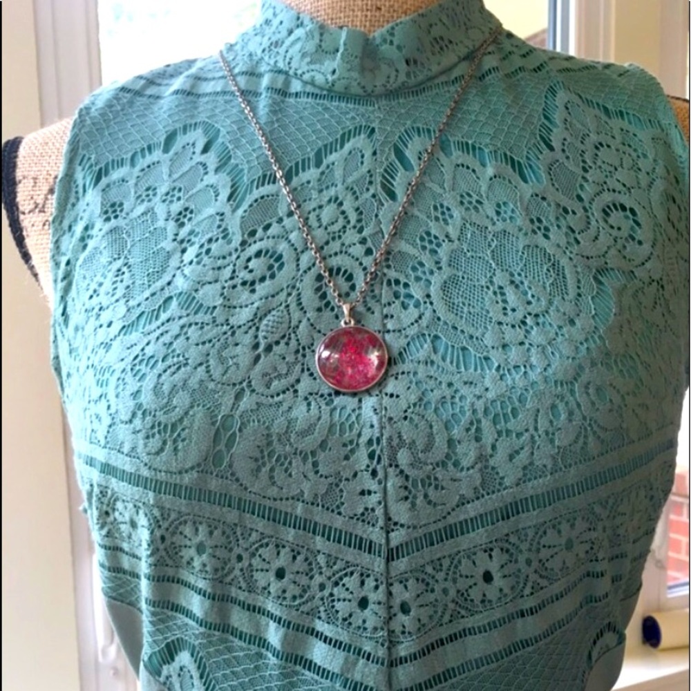 HOST PICK NWT Francesca lace green dress 💃🏻🎊 - Picture 2 of 6